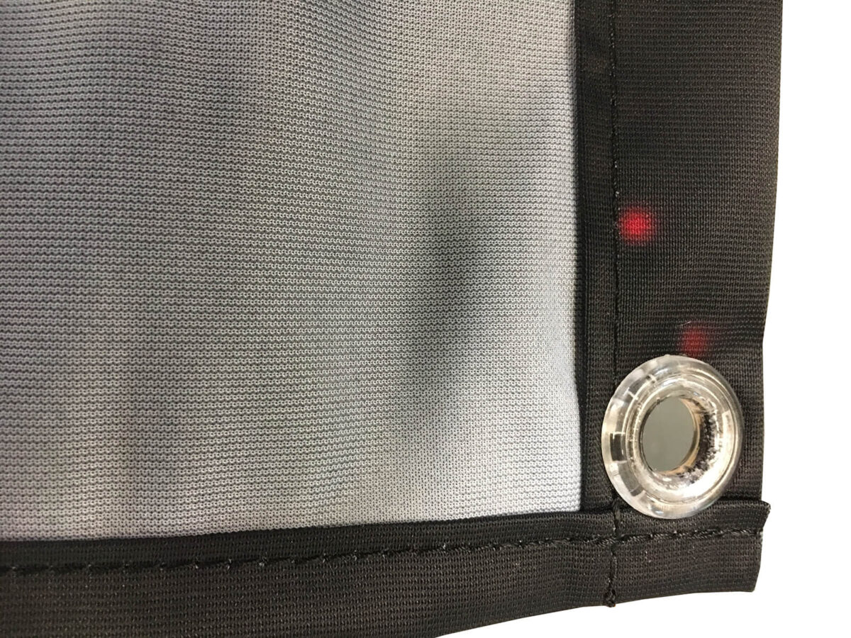 band backdrop with plastic eyelets