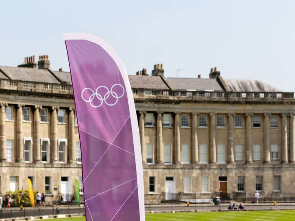 Custom printed feather flags