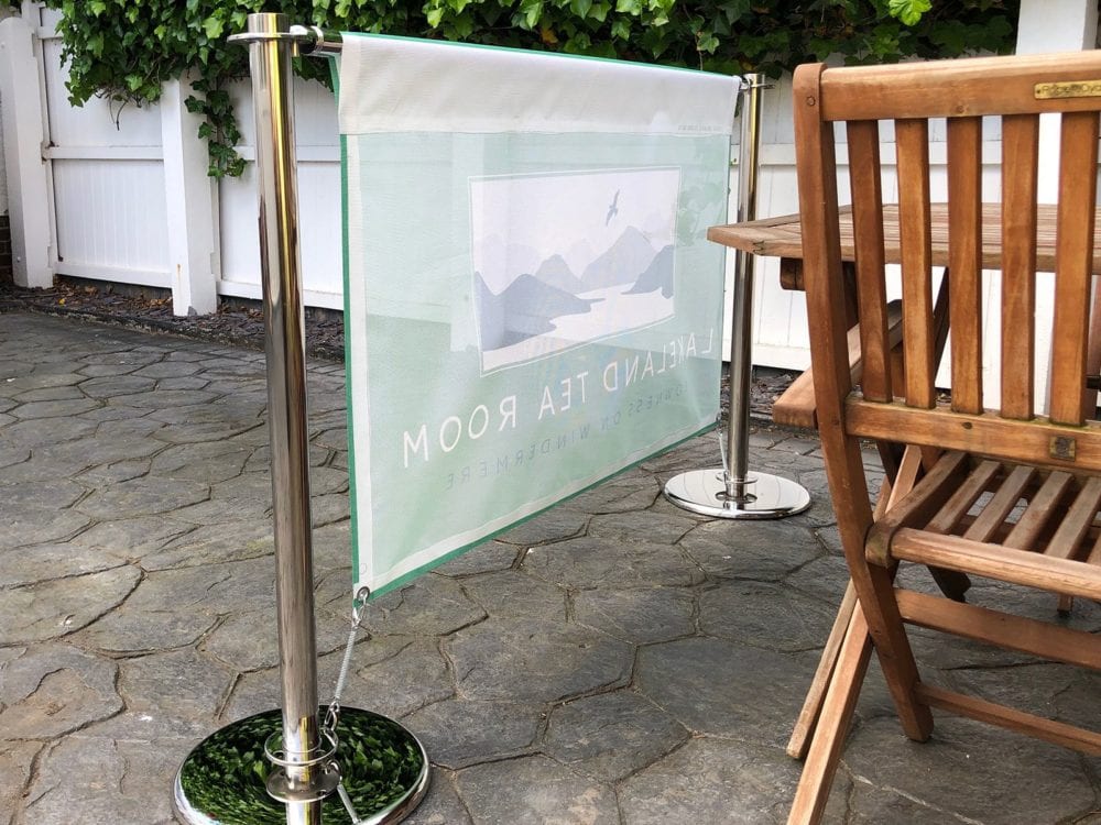 face Printed Cafe Banner in Mesh