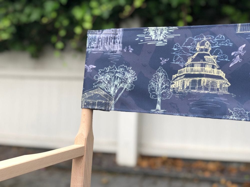 custom printed direrctors chair with armrests