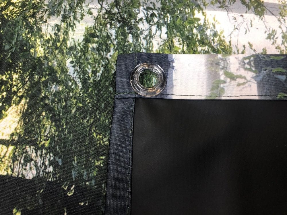 Black backed black out fabric printing