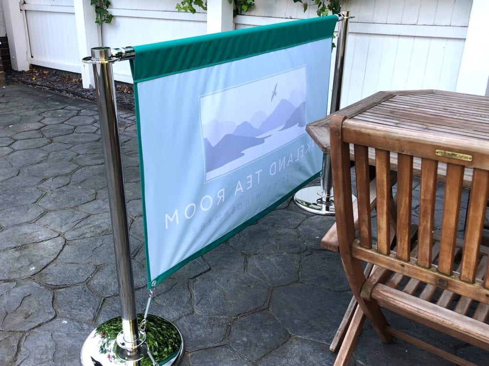 Cafe banner in fabric