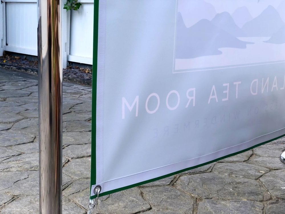 PVC banner for cafe oustide seating area