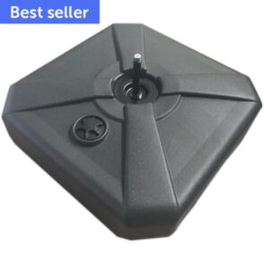 Heavy-duty moulded tyre base for feather flags, featuring a spinner, labeled as "Best seller."